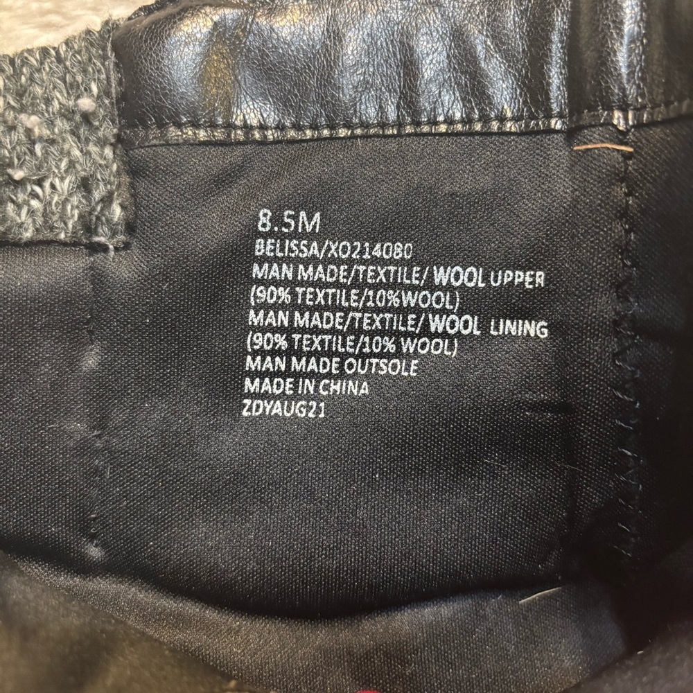 XOXO Moto Boots Size 8.5 Black Triple Buckle Belissa Faux Leather Wool lined - Picture 12 of 12